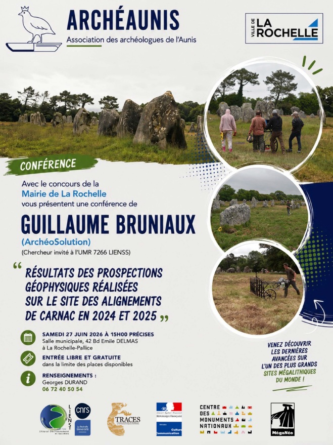 Conférence Guillaume BRUNIAUX Archeaunis Carnac